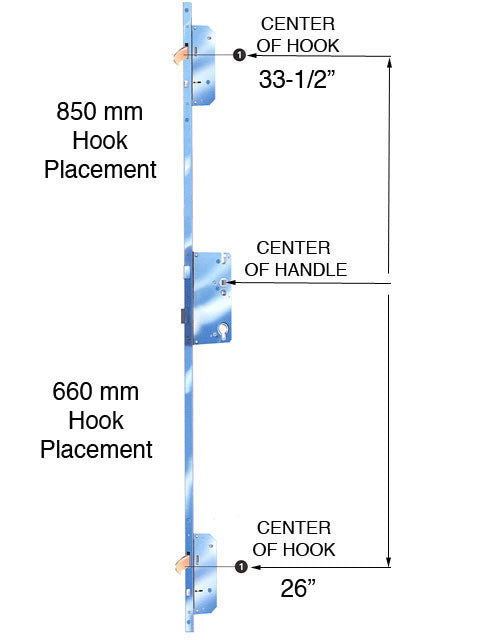 Atrium MP Lock Essve Hook Latch 3-Point Multipoint Lock, 68 inch Euro Cylinder - Discontinued - Atrium MP Lock Essve Hook Latch 3-Point Multipoint Lock, 68 inch Euro Cylinder - Discontinued