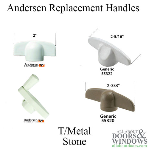 Andersen E-Z Casement Window Crank Handle T Metal Stone Window Handle - Andersen E-Z Casement Window Crank Handle T Metal Stone Window Handle