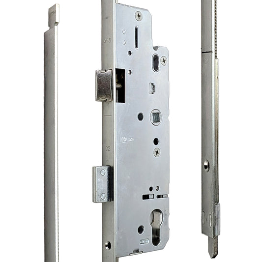 AGB Unitop 16mm Multipoint Lock 50/92 Active Assembly with Shootbolts, 41-5/16 inch handle height - Silver