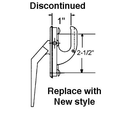 Locking Handle, Casement, 2-1/2 screw spacing - White