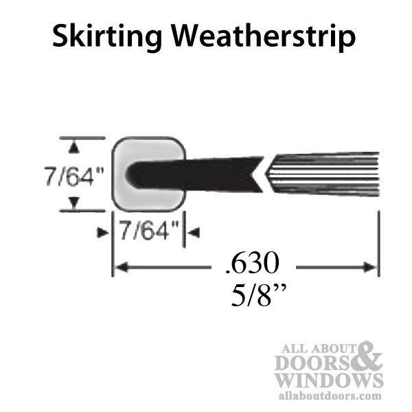 Skirting Door Weather Strip For Hinged Door and Commercial Door 0.635 Inch Seal - Skirting Door Weather Strip For Hinged Door and Commercial Door 0.635 Inch Seal