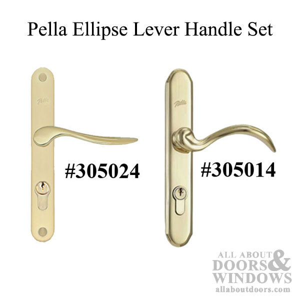 Pella Select Ellipse Lever Handleset - Polished Brass - Pella Select Ellipse Lever Handleset - Polished Brass