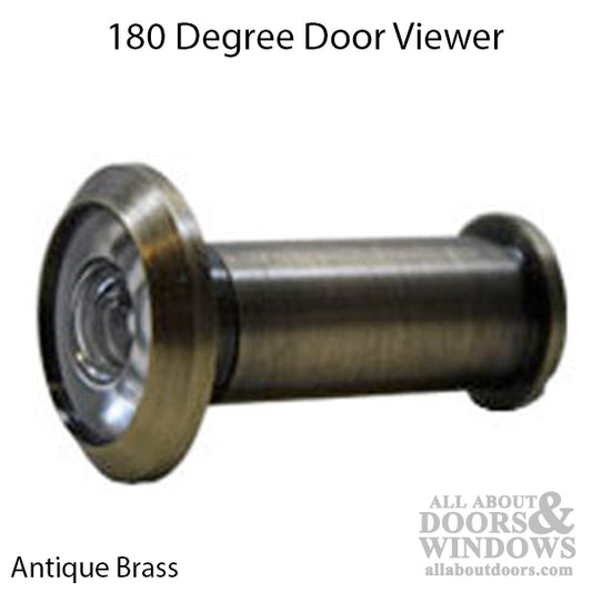 180 Degree Door Viewer for 1-1/4 in to 2 in thick Doors - Antique Brass