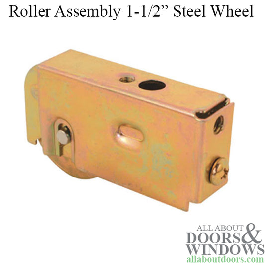 Sliding Door Roller 1.5 Inch Steel Roller With Plain Back Metal Housing