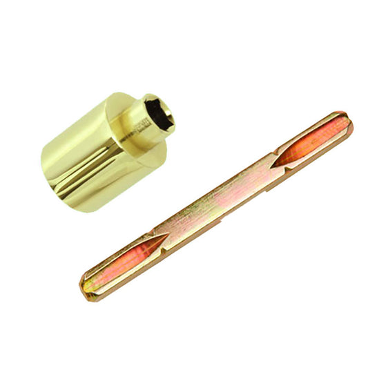 Andersen Handle Extension Kit (Discontinued), Extender and Spindle - Bright Brass