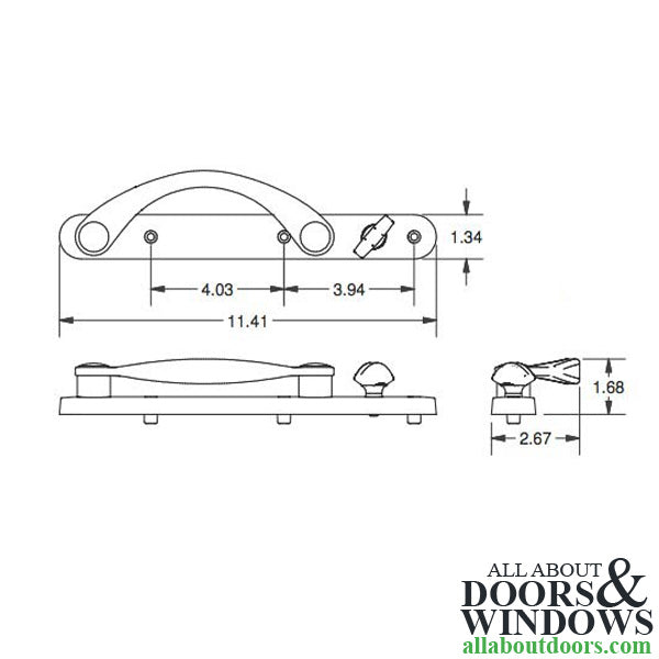 Keyed Titan Handle Set for Active Sliding Door 3-15/16