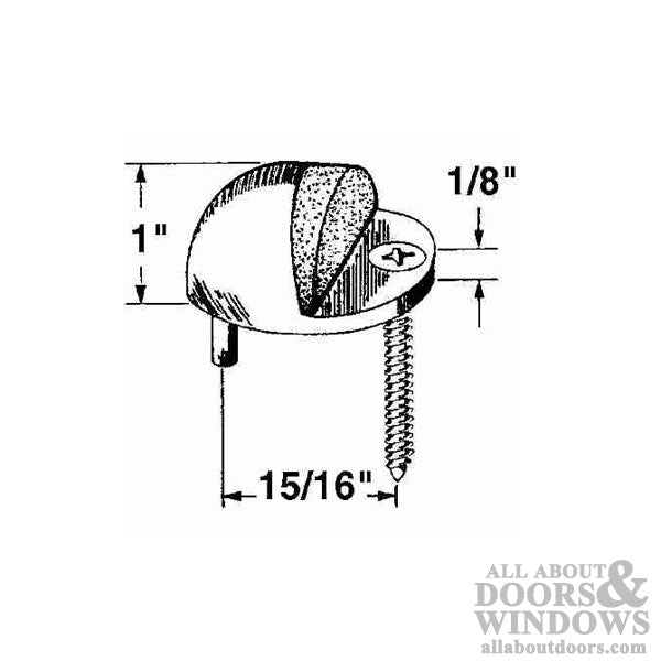 Floor Stop - Dome - 1-3/16 Inch - Choose Finish - Floor Stop - Dome - 1-3/16 Inch - Choose Finish