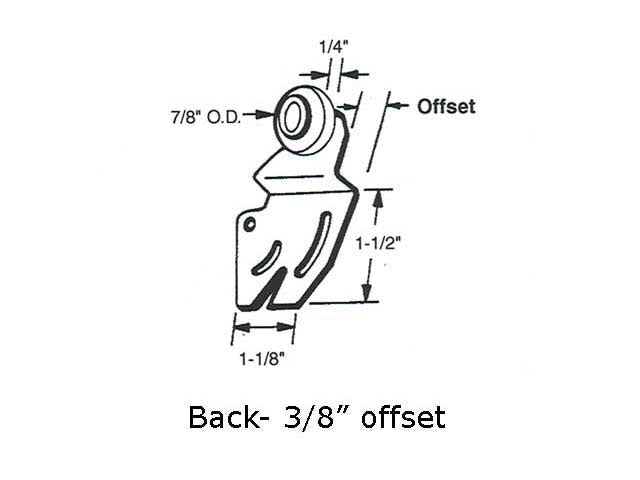 7/8 Roller, 3/8 Offset; Johnson Hardware closet door assembly - 7/8 Roller, 3/8 Offset; Johnson Hardware closet door assembly