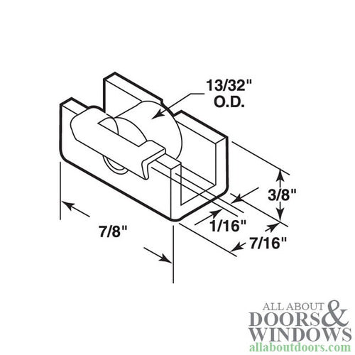 Roller Assembly (Flat) - Sliding Windows, Nylon - Roller Assembly (Flat) - Sliding Windows, Nylon