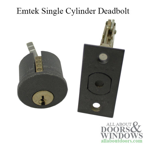 Emtek 8450 Single Cylinder Deadbolt - Flat Black - Emtek 8450 Single Cylinder Deadbolt - Flat Black
