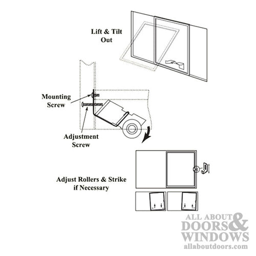 Straight Spring Tension Roller Assembly with 1 Inch Nylon Wheel for Sliding Screen Door - Straight Spring Tension Roller Assembly with 1 Inch Nylon Wheel for Sliding Screen Door