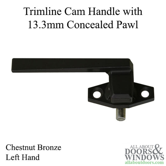 Trimline Cam Handle with 13.3mm Concealed Pawl in Chestnut Bronze - Left Hand