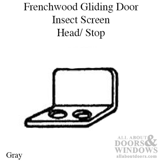 Andersen French-Wood Gliding Door Insect Screen Bracket / Head Stop Gray