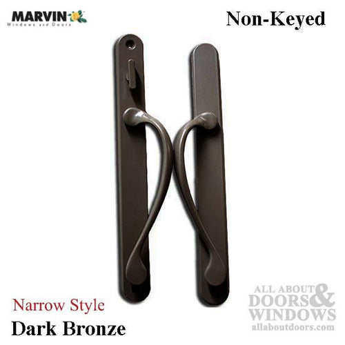 Marvin Narrow Traditional, Non-Keyed Sliding Patio Door Handle - Dark Bronze - Marvin Narrow Traditional, Non-Keyed Sliding Patio Door Handle - Dark Bronze