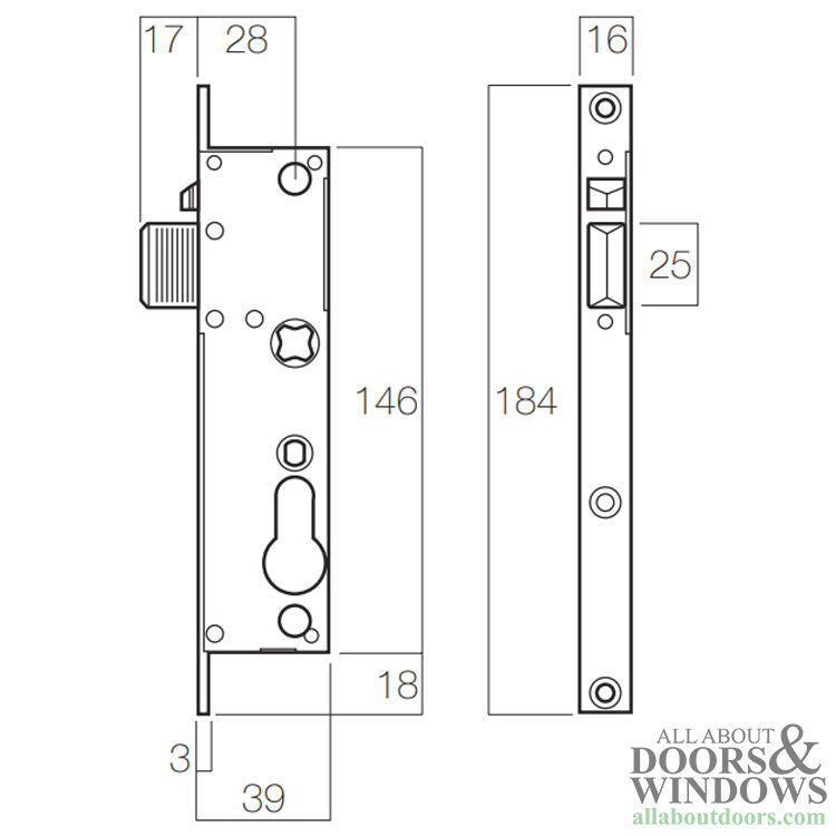 Quattro Hinged Security Screen Door Lock Handle Set with Mortise Lock - Quattro Hinged Security Screen Door Lock Handle Set with Mortise Lock