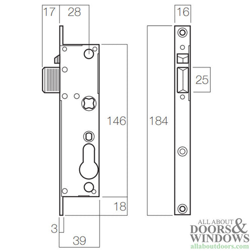 Quattro Hinged Security Screen Door Lock Handle Set with Mortise Lock - Quattro Hinged Security Screen Door Lock Handle Set with Mortise Lock