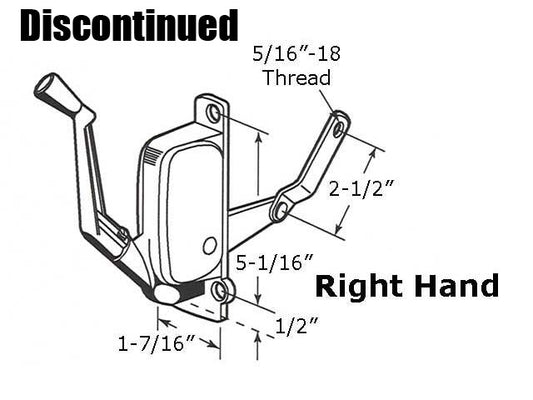 Awning Operator for Harcar Windows - right - Aluminum