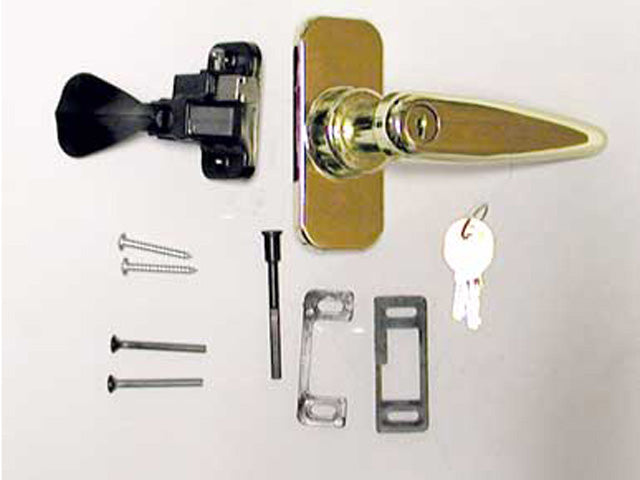 Complete Handle Set, Lever, Keyed - Polished Brass - Complete Handle Set, Lever, Keyed - Polished Brass