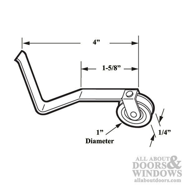 V-Spring Tension Roller Assembly with 1 Inch Nylon Wheel for Sliding Screen Door - V-Spring Tension Roller Assembly with 1 Inch Nylon Wheel for Sliding Screen Door