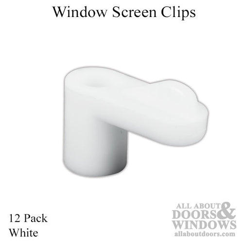 Window Screen Clips, Plastic , 5/16 inch offset -White - Window Screen Clips, Plastic , 5/16 inch offset -White