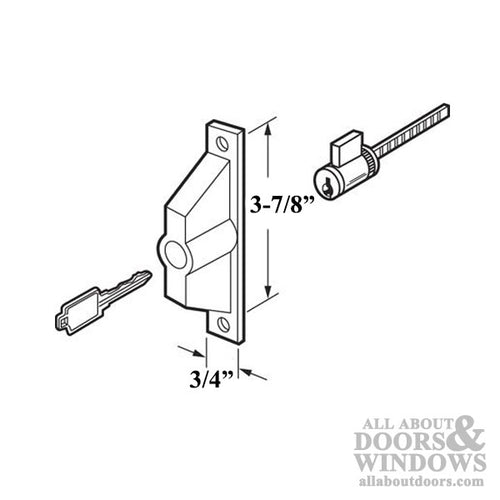 Discontinued - Outside Pull ,  3-7/8 H.C., Keyed - Weiser Keyway,  Black - Discontinued - Outside Pull ,  3-7/8 H.C., Keyed - Weiser Keyway,  Black