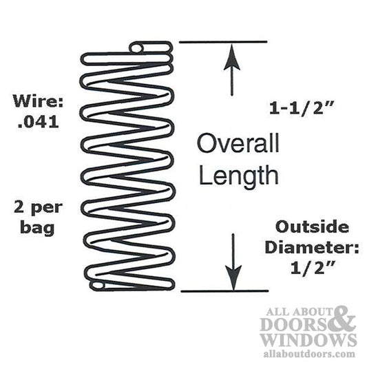 Compression Spring - 1/2 Inch Diameter x 1-1/2 Inches Long - .041 Wire