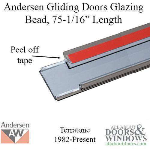 Andersen - Perma-Shield Gliding Doors Glazing Bead, PSPD 1 Stiles,  PS68,  1982-Present - Terratone - Andersen - Perma-Shield Gliding Doors Glazing Bead, PSPD 1 Stiles,  PS68,  1982-Present - Terratone