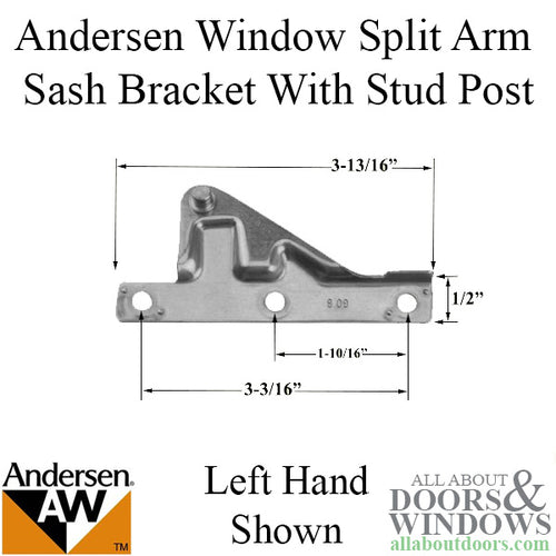 Andersen Bracket With Stud post, Left Hand - Andersen Bracket With Stud post, Left Hand