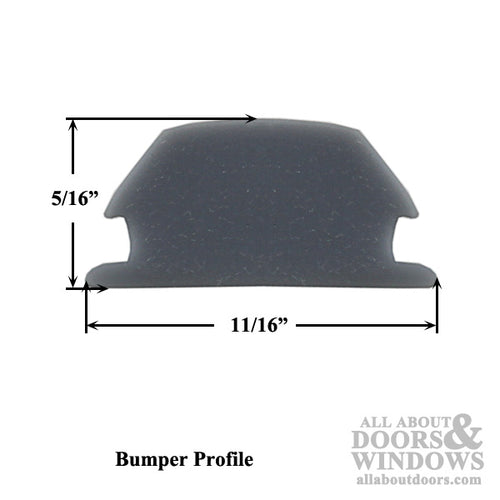 2-5/16 Inch Bi-fold Door Rubber Bumper - Gray - 2-5/16 Inch Bi-fold Door Rubber Bumper - Gray