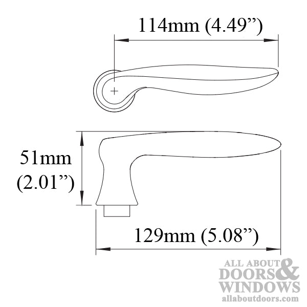 Hoppe Toronto Dummy Lever with Square base and Hole, Left Hand - Satin Nickel - Hoppe Toronto Dummy Lever with Square base and Hole, Left Hand - Satin Nickel