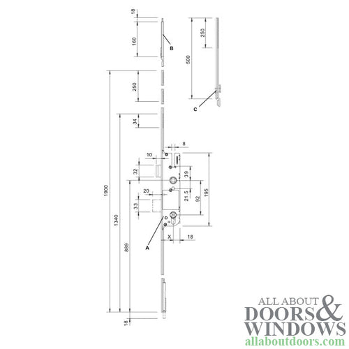 Cremona 35/92 Active Shootbolt, 3 Point lock - Black - Cremona 35/92 Active Shootbolt, 3 Point lock - Black