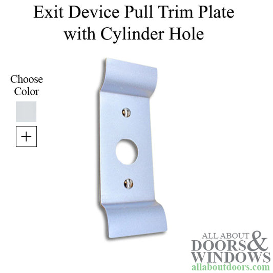 Pull Trim Plate with Cylinder Hole for Exit Device Commercial Door Hardware - 2 colors