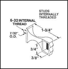 Towel Bar Bracket Pair, One Stud - Antique Brass