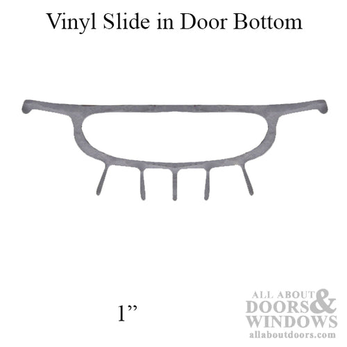 1 Inch Vinyl Slide In Door Bottom Threshold Insert - Gray - 1 Inch Vinyl Slide In Door Bottom Threshold Insert - Gray