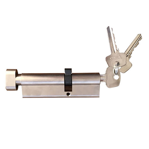 60/40 Exterior Keyed Euro Profile Cylinder in Satin Nickel - 60/40 Exterior Keyed Euro Profile Cylinder in Satin Nickel