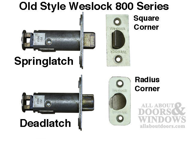 Weslock 800 Series 2-3/8 Deadlatch, Radius - Satin Brass - Weslock 800 Series 2-3/8 Deadlatch, Radius - Satin Brass