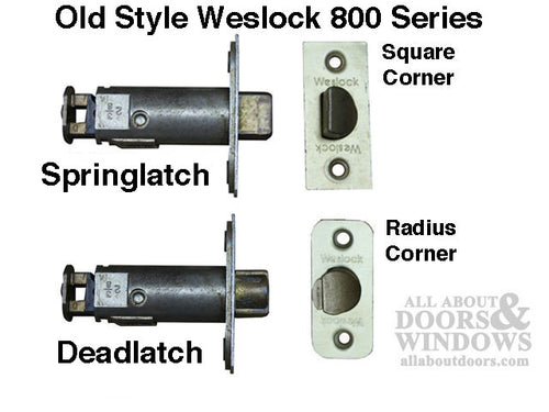 Weslock 800 Series 2-3/8 Deadlatch, Radius - Satin Brass - Weslock 800 Series 2-3/8 Deadlatch, Radius - Satin Brass