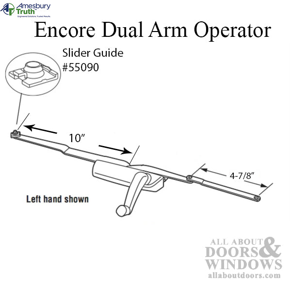 Truth 50.10 Encore Dual Arm Casement Operator with Stud, Left Hand - Truth 50.10 Encore Dual Arm Casement Operator with Stud, Left Hand