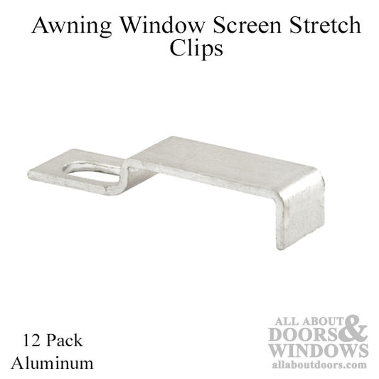 Awning Window Screen Stretch Clips, 3/16 inch, Aluminum - 12 pack