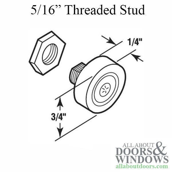 Shower door roller: 3/4 x 1/4 Flat wheel - Shower door roller: 3/4 x 1/4 Flat wheel