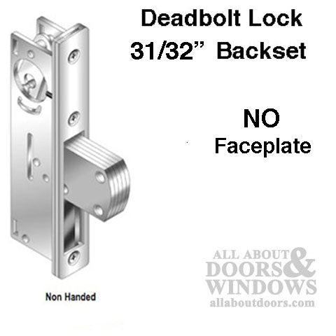 Deadbolt  Lock, 31/32 Inch Backset - No Face plate - Deadbolt  Lock, 31/32 Inch Backset - No Face plate