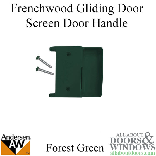 Andersen Window - Frenchwood Gliding Door - Screen Door Handle, Inside 4 Panel - Forest Green