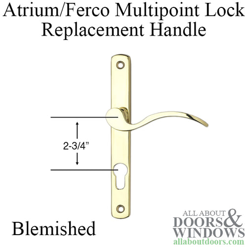 Atrium / Ferco 70mm handle, 7 mm Spindle - Gold - BLEMISHED - Atrium / Ferco 70mm handle, 7 mm Spindle - Gold - BLEMISHED