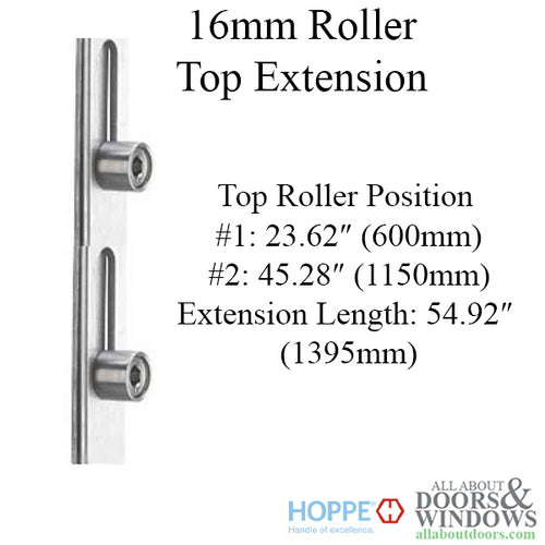 16mm Manual 4 Roller Top Extension, Rollers @  23.62 and 45.28