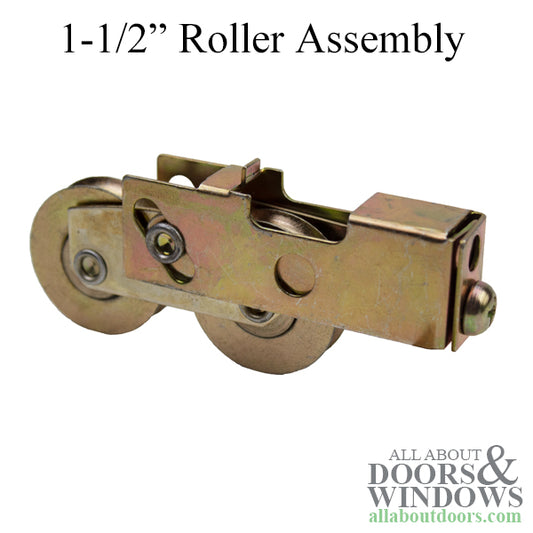 Sliding Patio Door Tandem Roller with Plain Back and Open Top 1.5 Inch Steel Ball Bearing Wheel Diameter