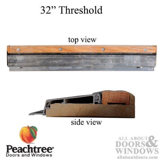 Avanti Threshold  32 , with adjustable oak cap, replacement sill - Aluminum