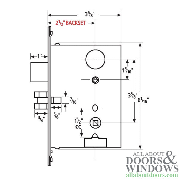 Omnia Keyed Mortise Lock Right Handed Entry Lock Set With Keys and Knobs - Omnia Keyed Mortise Lock Right Handed Entry Lock Set With Keys and Knobs