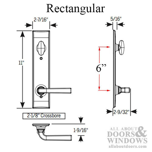 Trilennium Rectangular Passive T-Turn Drive, 3020 Series Handleset - Trilennium Rectangular Passive T-Turn Drive, 3020 Series Handleset