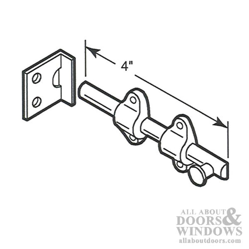 Slide Bolt - Flush Mount - 4 In Length - Polished Chrome - Slide Bolt - Flush Mount - 4 In Length - Polished Chrome