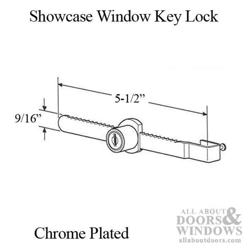 Showcase window key lock, Chrome plated - Showcase window key lock, Chrome plated